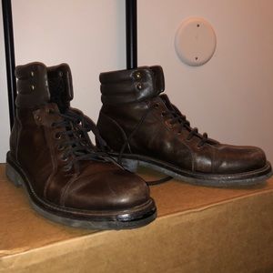 Ermenegildo Zegna Leather Boots w Shearling Lining